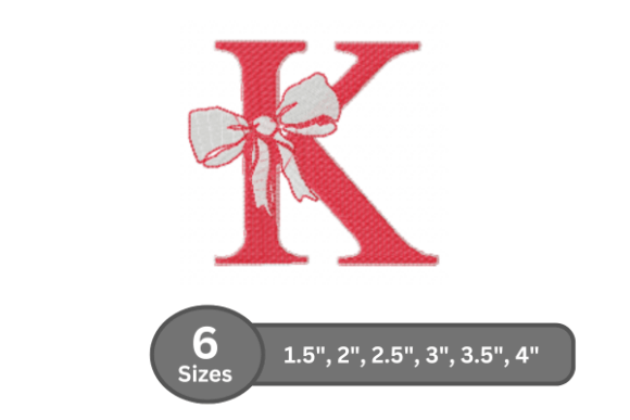 Cherry Knot Alphabet - K: A Stylish Embroidery Letter for Boutique Apparel