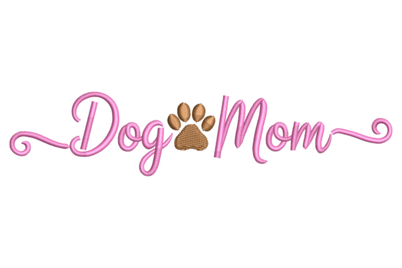 Dog Mom – Cute Paw Print Script Embroidery Review