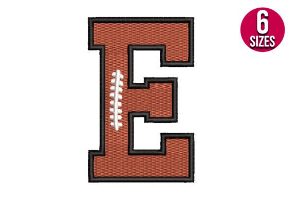 Football Font Alphabet Letter E Review for Apparel Embroidery