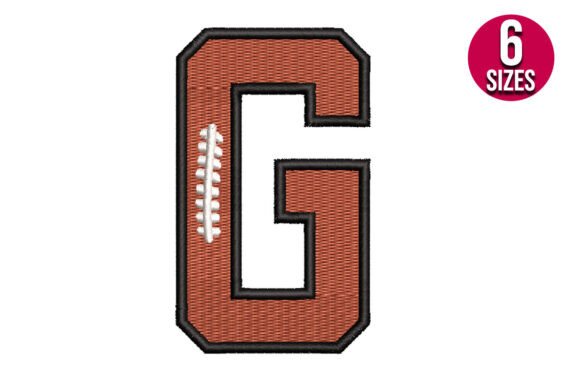 Football Font Alphabet Letter G: A Bold Embroidery Design for Boutique Apparel