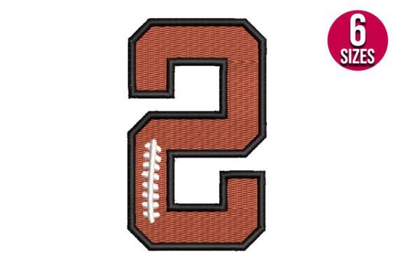 Football Font Alphabet Number Two 2: A Bold Embroidery Design for Boutique Sweatshirts