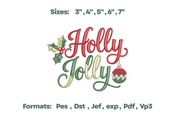 Holly Jolly Ornament Script Embroidery Review for Sellers