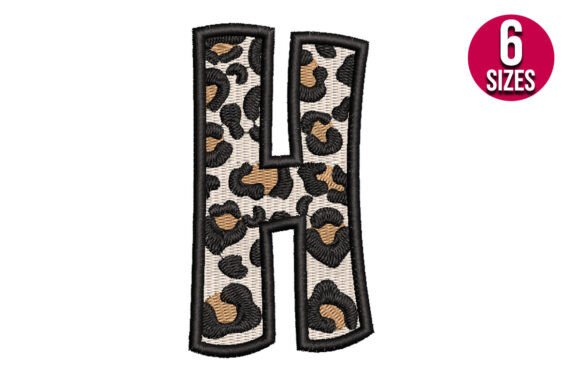 Leopard Print Alphabet Font Letter H Embroidery Design Review
