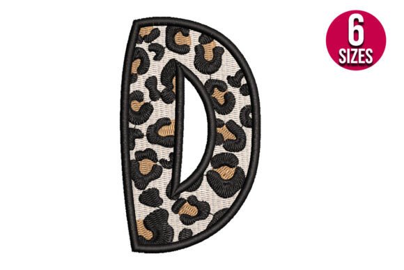Leopard Print Alphabet Letter D: A Bold Embroidery Design for Personalized Projects