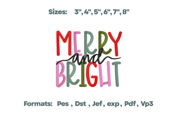 Merry and Bright Christmas Lettering: A Festive Embroidery Design Review