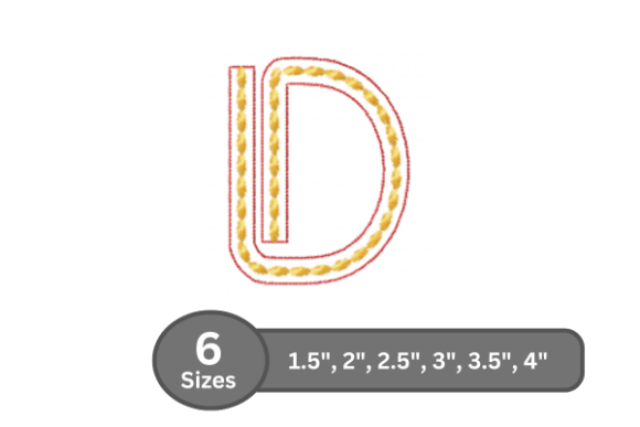 Rope Twist Alphabet -D: A Versatile Embroidery Font for Personalized Gifts