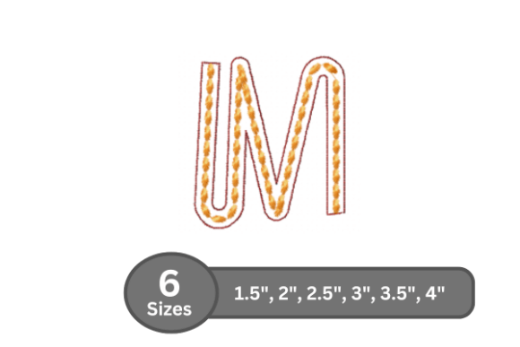 Rope Twist Alphabet -M: A Bold and Versatile Embroidery Font for Craft Fairs