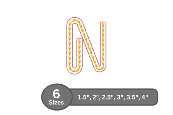 Rope Twist Alphabet -N: A Delightful Embroidery Font for Boutique Sweatshirts