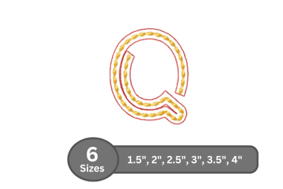 Rope Twist Alphabet -Q: A Smooth, Stylish Choice for Embroidery Sellers