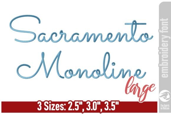 Sacramento Monoline Embroidery Font - L: A Retro-Ready Script for Boutique Apparel