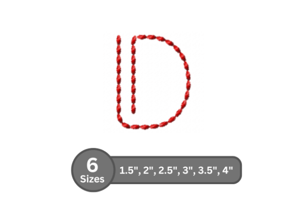 Soft Cord Alphabet -D: A Monogram for Boutique Embroidery Projects