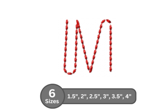 Soft Cord Alphabet -M: A Smooth, Premium Embroidery Font for Boutique Sweatshirts
