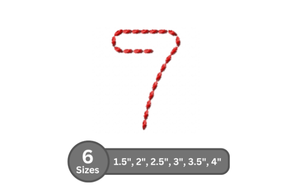 Soft Cord Number -7 Embroidery Font Review