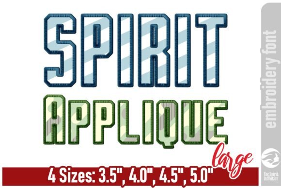 Spirit Applique Embroidery Font - Large Review for Apparel Projects