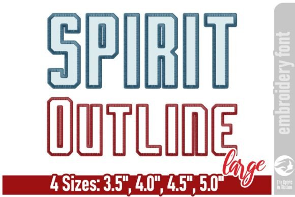 Spirit Outline Embroidery Font - Large: A Bold Choice for Holiday Creations