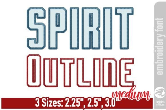 Spirit Outline Embroidery Font - Medium: A Bold Holiday Choice