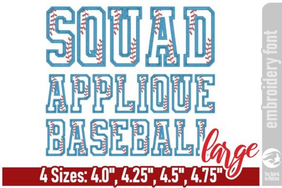 Squad Applique Baseball Font - Large Review for Apparel Projects