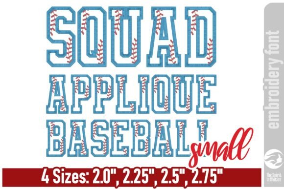 Squad Applique Baseball Font - Small: A Vibe for Branded Merch